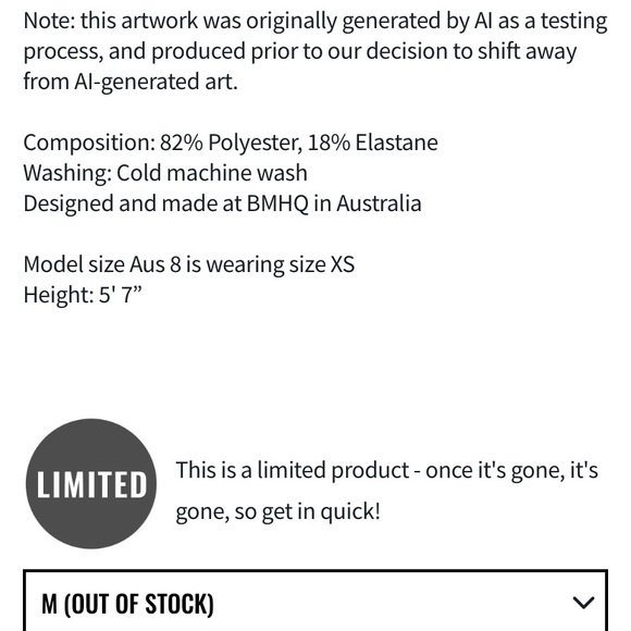 Blackmilk “MERMAID HWMF LEGGINGS - LIMITED” Size Medium M NWT - Picture 9 of 13